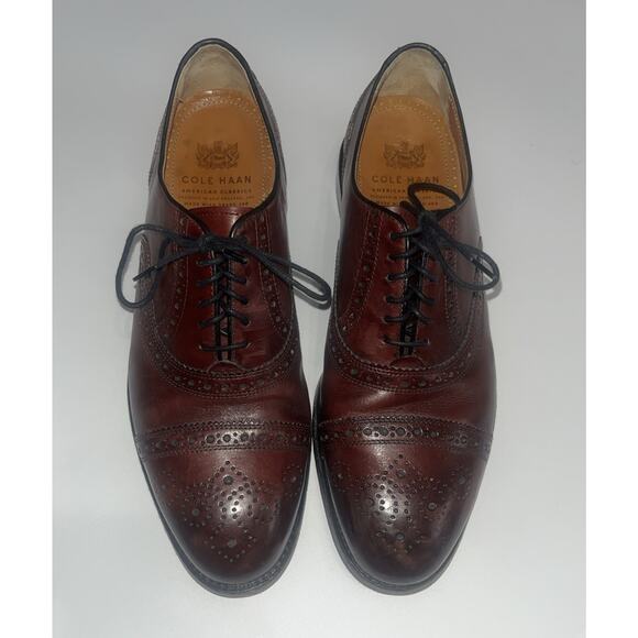 Cole Haan Men\'s American Classic Kneeland Brogue Oxford Oxblood Style 29838 Sz 8 main image 8